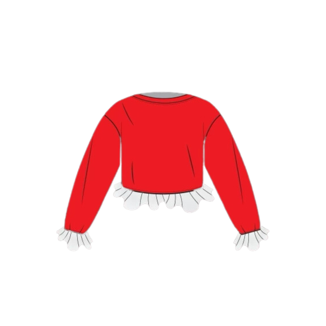 Clark Atlanta University Crochet Crop - Red/Cream