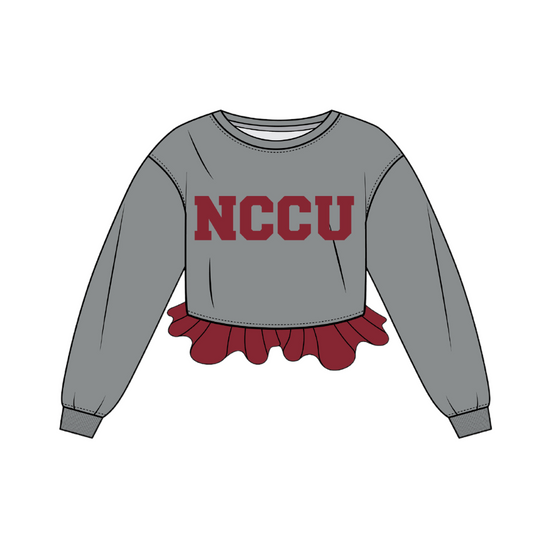 NCCU Crochet Crop - Grey/Maroon