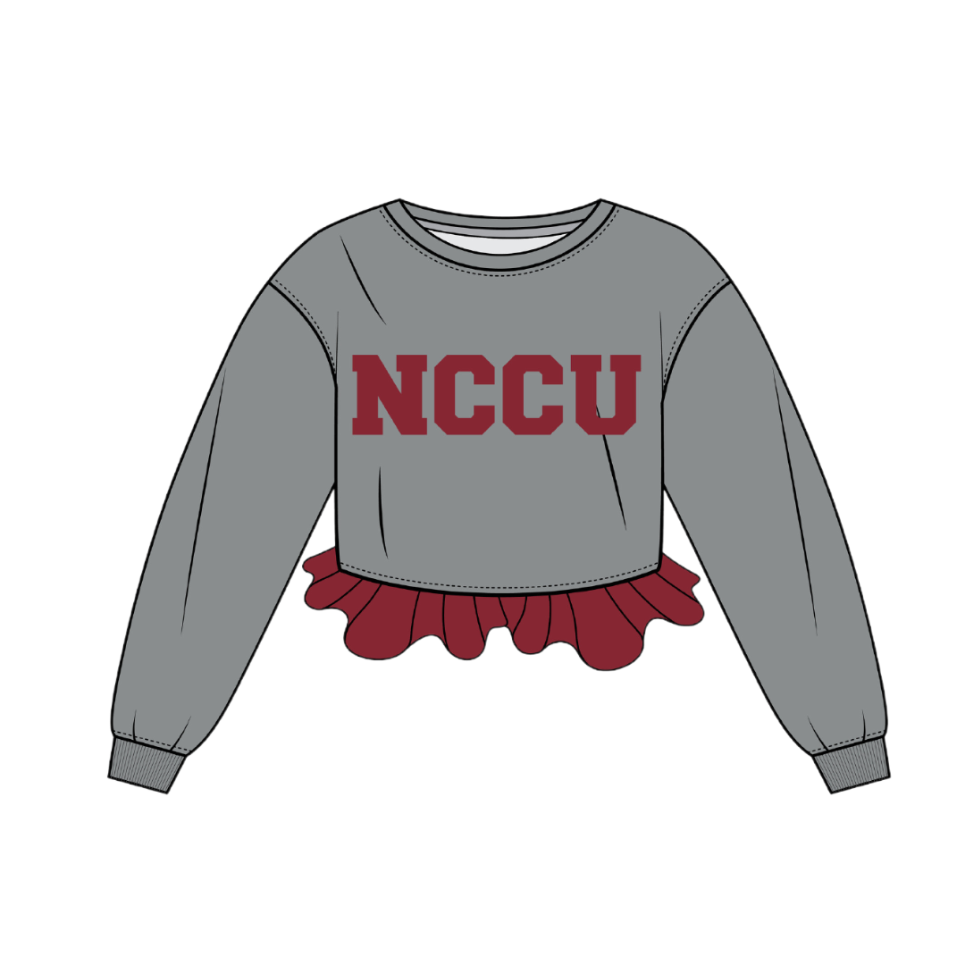 NCCU Crochet Crop - Grey/Maroon