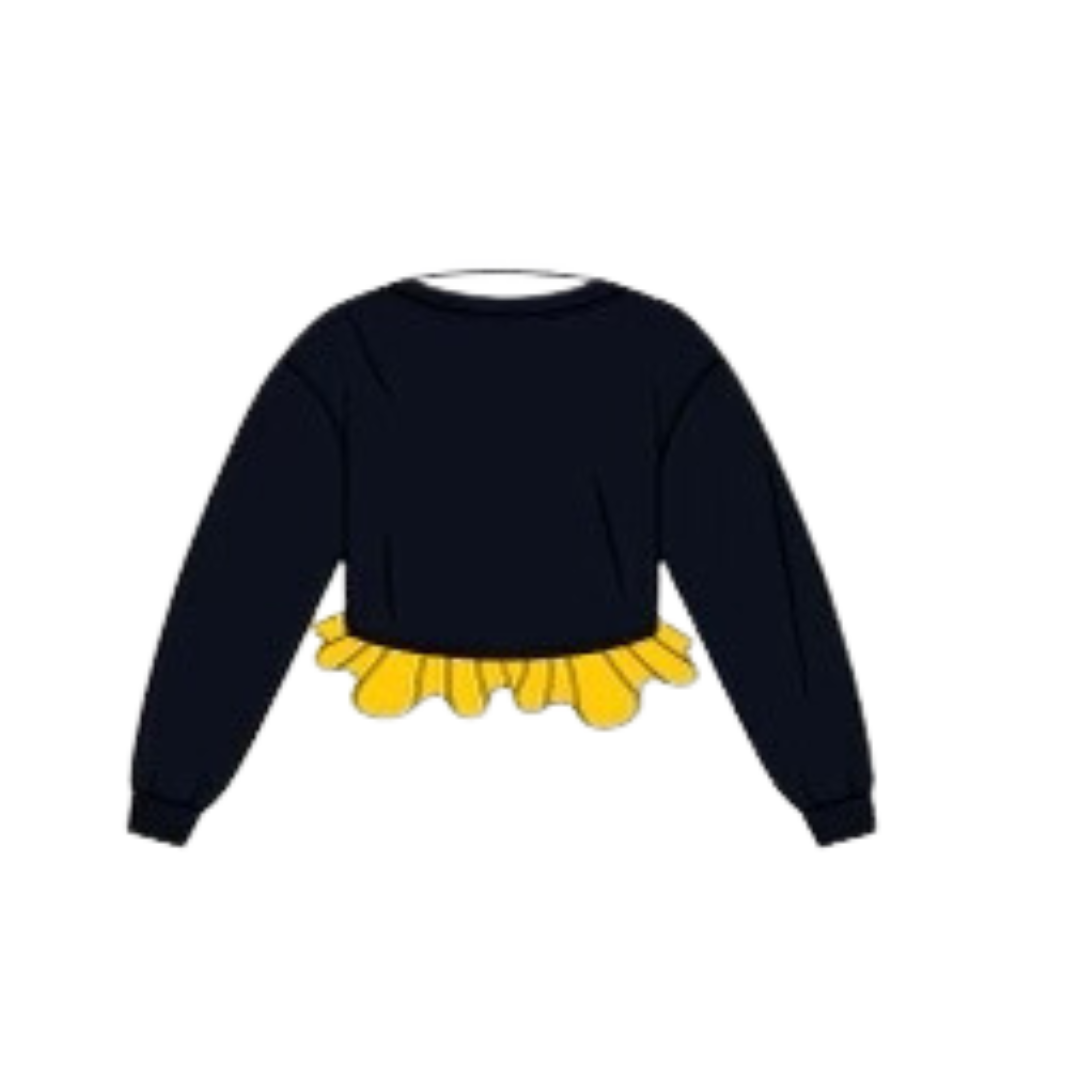 Xavier University Crochet Crop - Black/Yellow