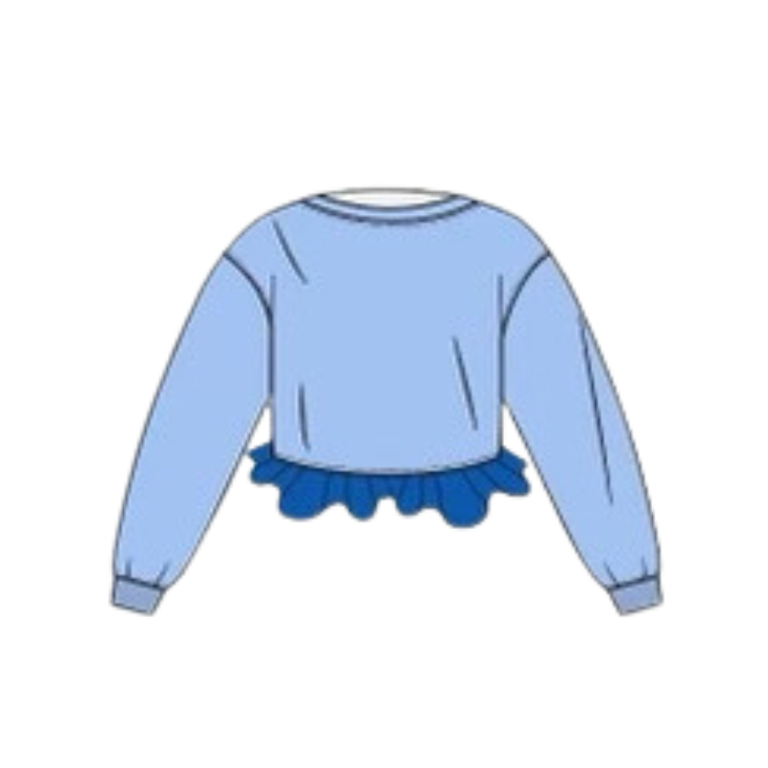 Spelman Crochet Crop - Blue/Blue