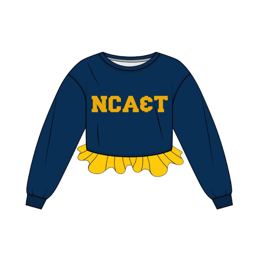 NCAT Crochet Crop - navy/Gold