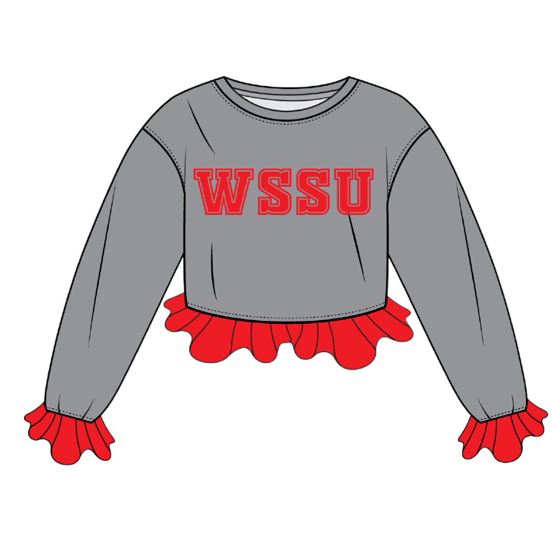 Winston-Salem State University Crochet Crop - Red/White or Grey/Red