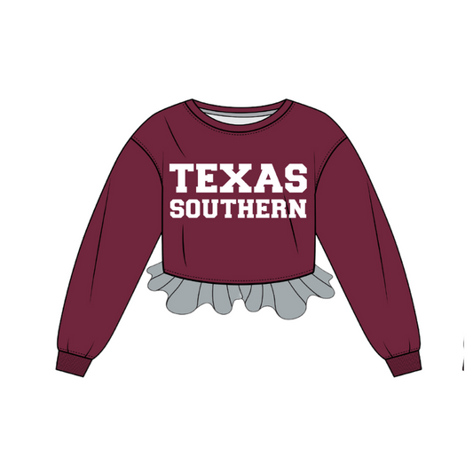 Texas Southern Crochet Crop - Maroon/Grey