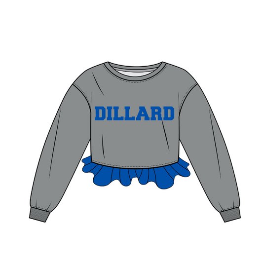 Dillard University Crochet Crop - Grey/Blue