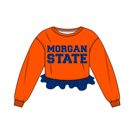Morgan State Crochet Crop - Orange/Blue