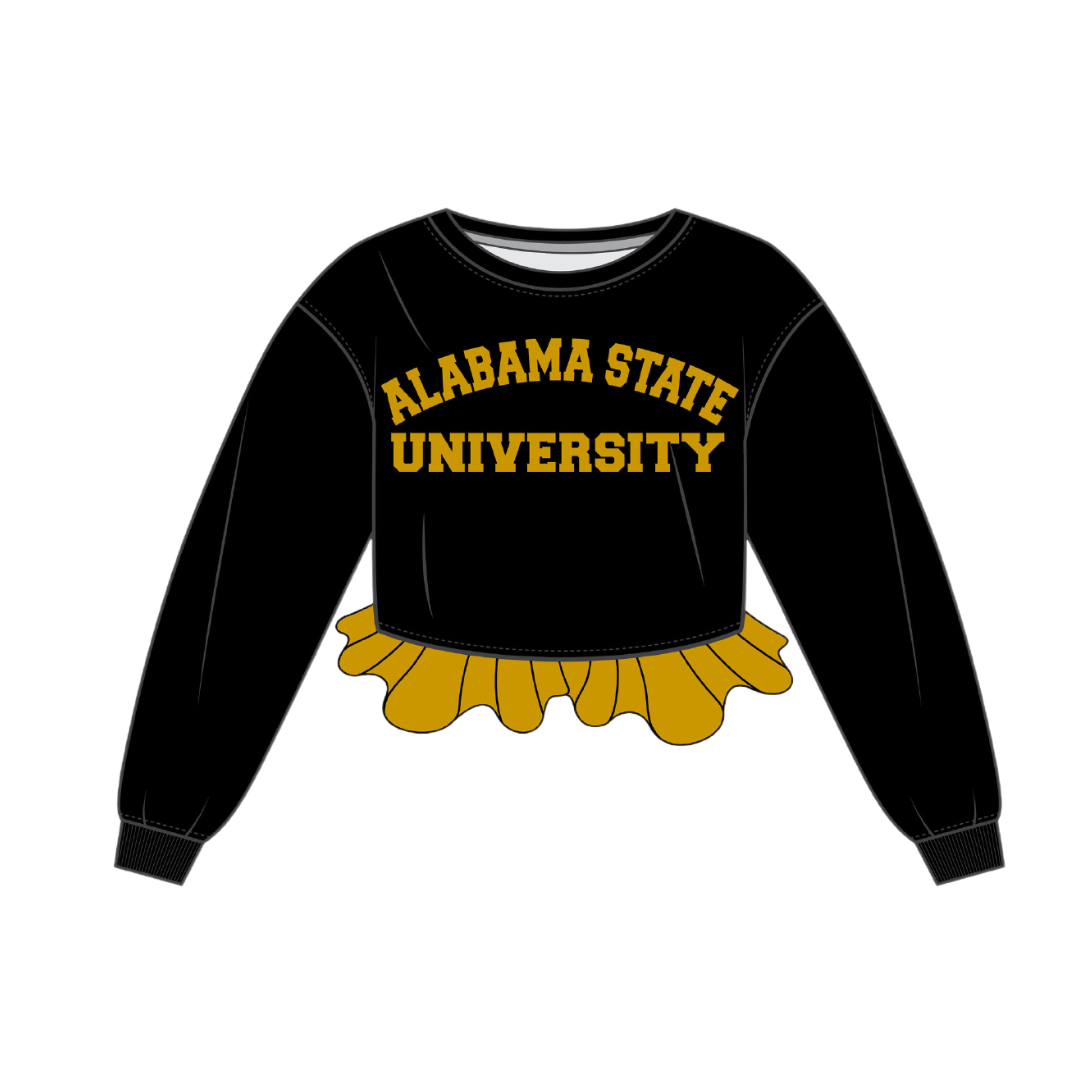 Alabama State University Crochet Crop - Black/Gold