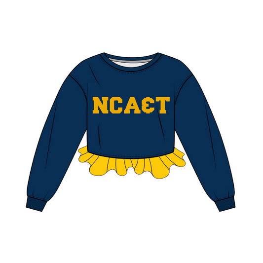 NCAT Crochet Crop - Black/Gold