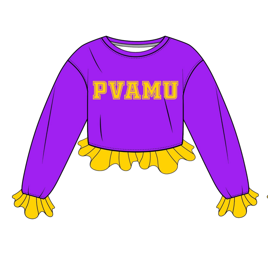 Prairie View A&M University Crochet Crop - Purple/Gold