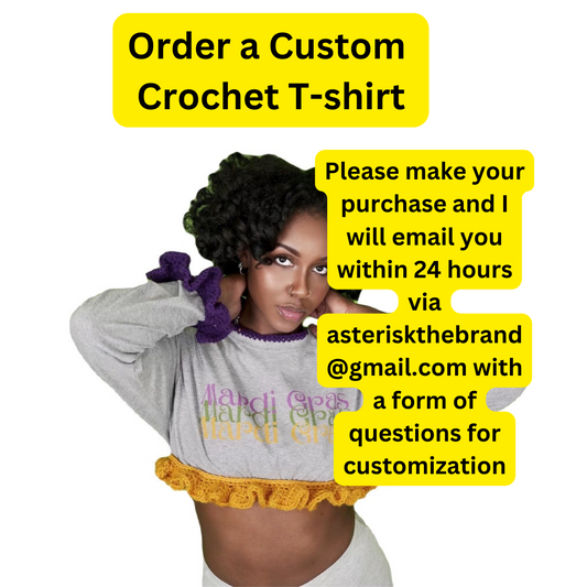 Custom Crochet Cropped T-shirt (Please read description)