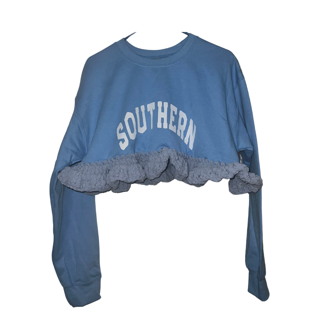 Southern University Crochet Crop Blue+Blue