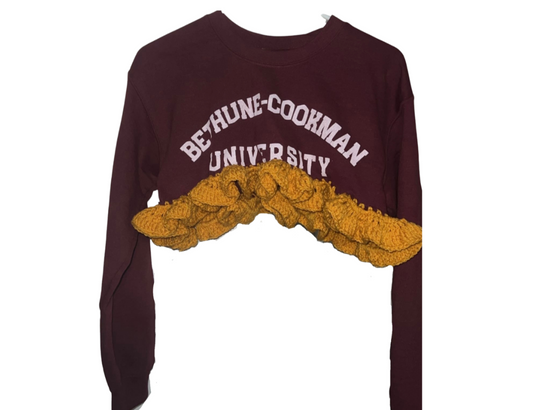 Bethune Cookman University Crochet Crop Maroon+Gold